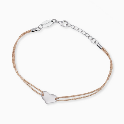 Armband Nylon und 925er Silber mit Herz
