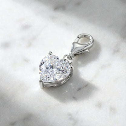 Charm 925er Silber Herz Shiny mit Zirkonia