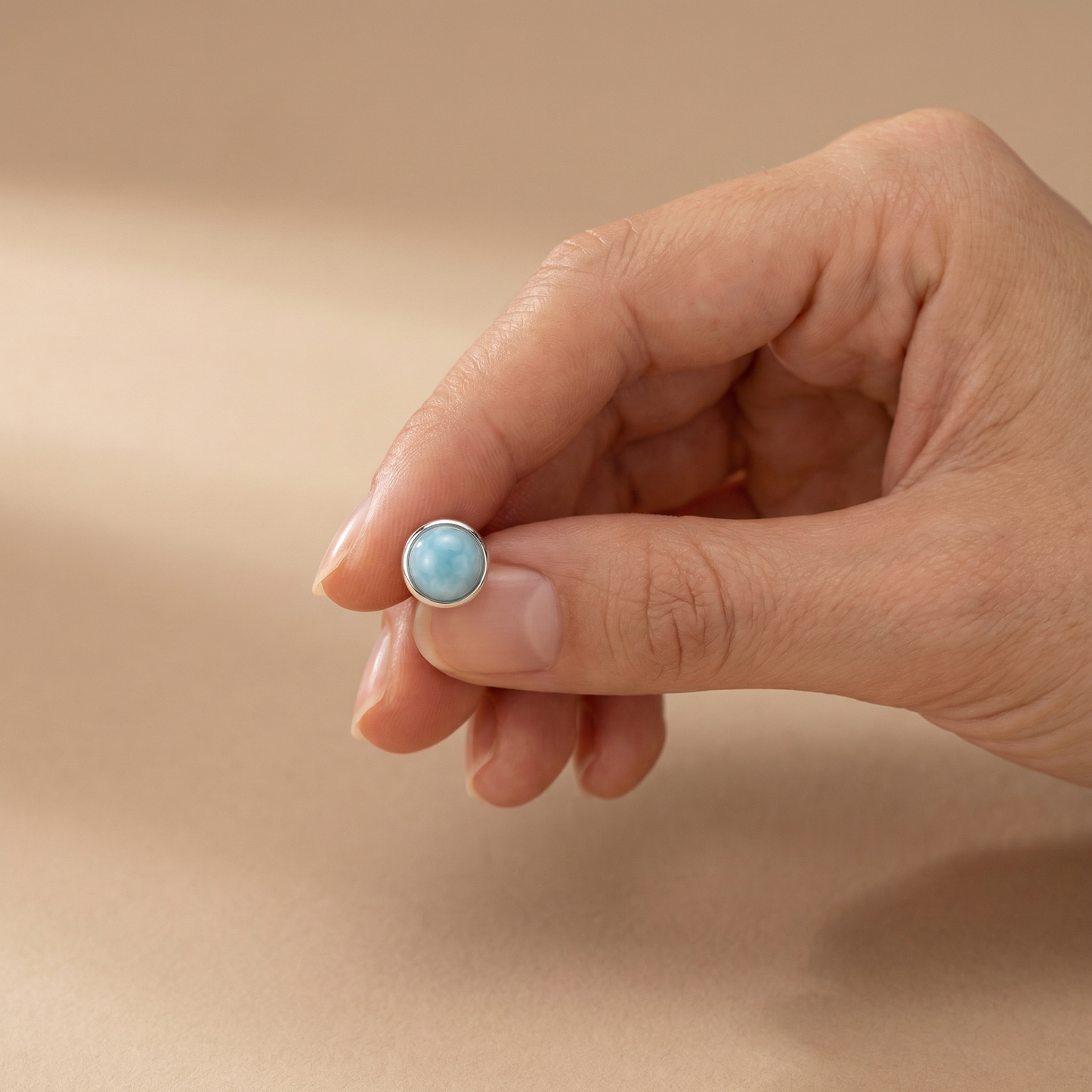 Ohrstecker 925er Silber mit Kraftstein Blauer Achat