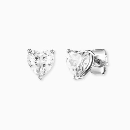 Ohrstecker 925er Silber Herz Shiny mit Zirkonia