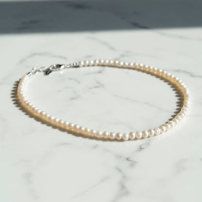 Halskette 925er Silber mit Süßwasserperlen 40 cm