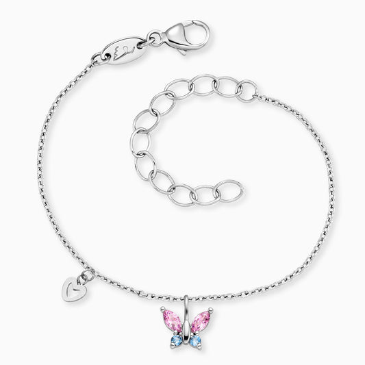 Kinder Armband Edelstahl Schmetterling mit Zirkonia