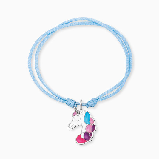 Kinder Armband Edelstahl Einhorn mit Emaille und Nylon