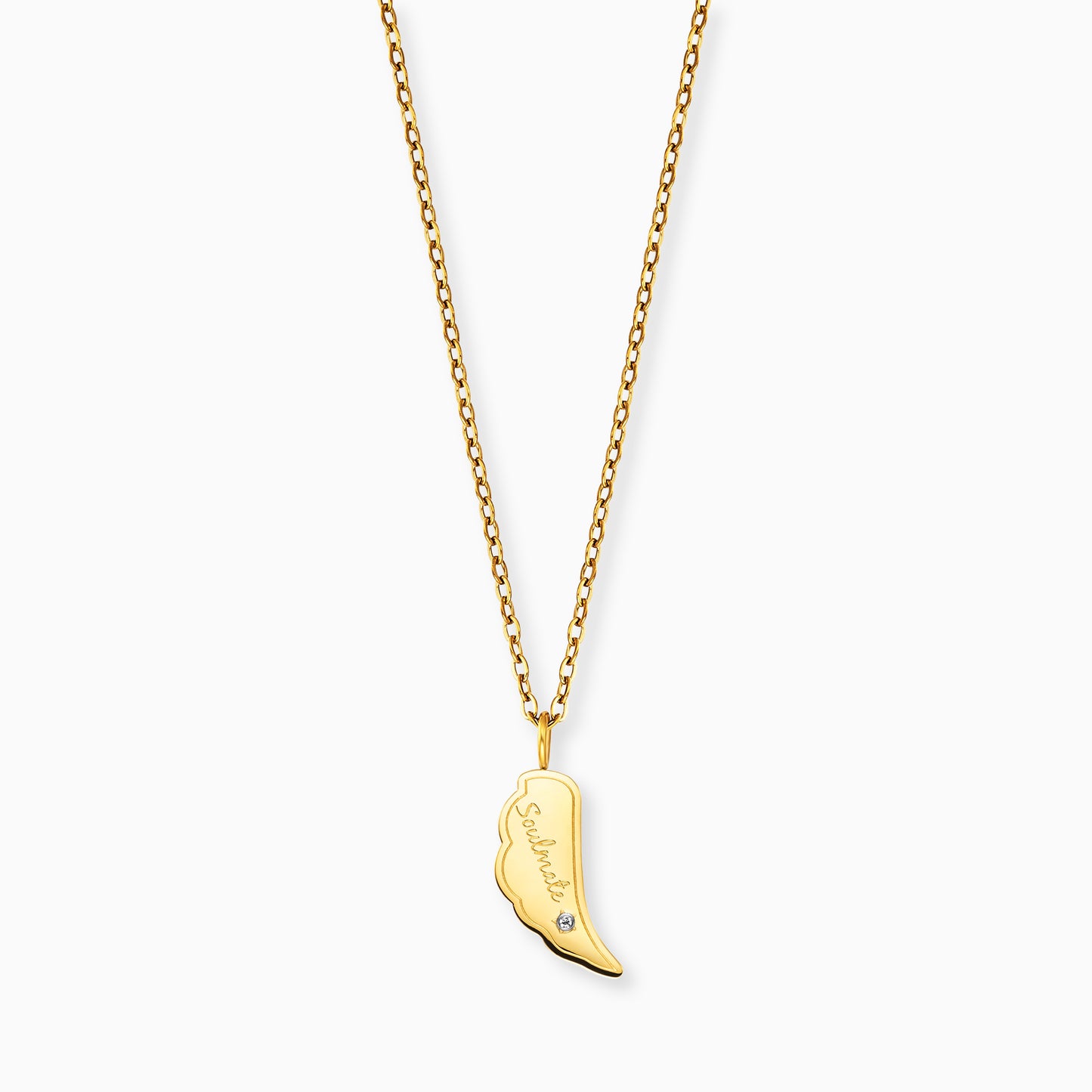 Grußkarte Soulmate mit Halskette Edelstahl Gold