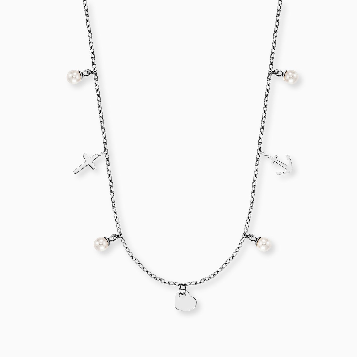 Grußkarte Faith Love Hope mit Halskette Edelstahl Silber