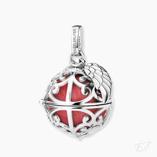 Engelsrufer women's pendant silver with wings and Chime in mother-of-pearl color in red