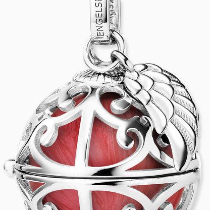 Engelsrufer women's pendant silver with wings and Chime in mother-of-pearl color in red