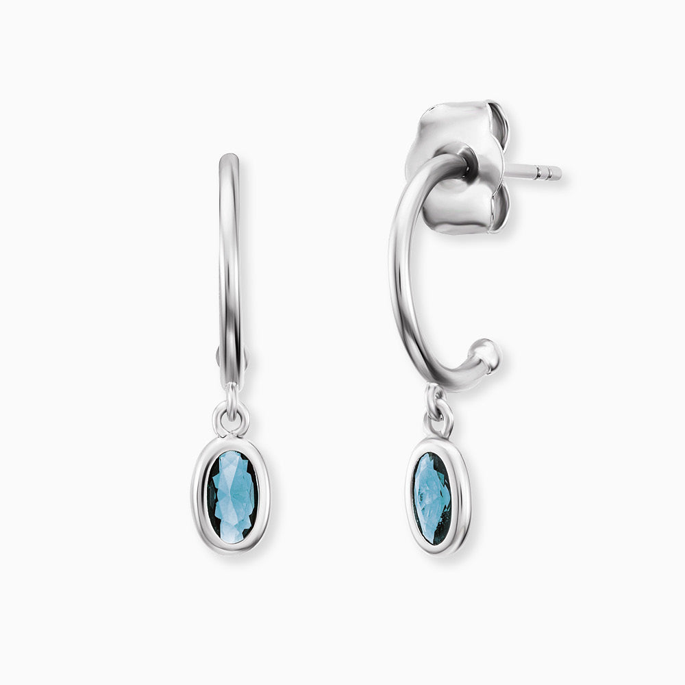 Engelsrufer women's hoop earrings silver with turquoise zirconia