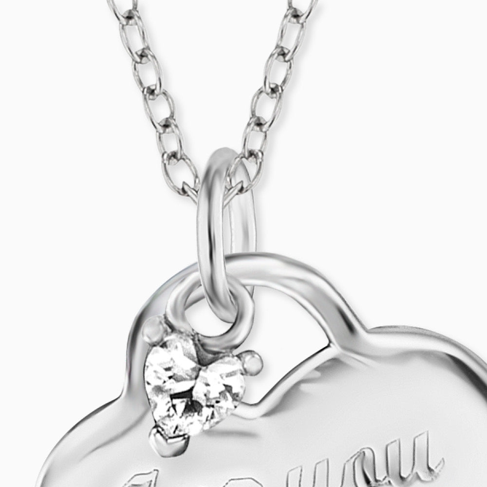 Engelsrufer women's heart necklace silver "I love you Mom" ​​with zirconia for all mothers