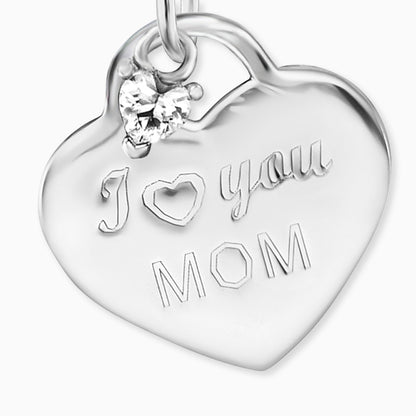 Engelsrufer Damen Herz Kette Silber "I love you Mom" mit Zirkonia für alle Mütter