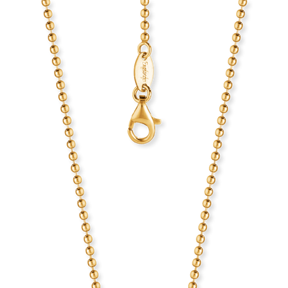 Kugelkette 2mm Silber Gold plated  90cm