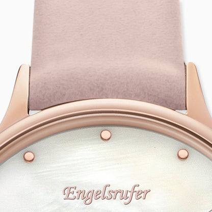 Engelsrufer watch heart rose with nubuck leather pink Happy Hearts motif