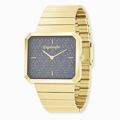 Engelsrufer wristwatch Flower of Life with stainless steel bracelet in gold