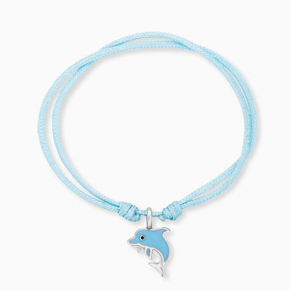 Engelsrufer Mädchen Kinderarmband hellblau Nylon mit Delfin Anhänger