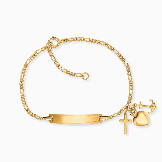 Engelsrufer Children's Bracelet ID Faith, Love & Hope Gold