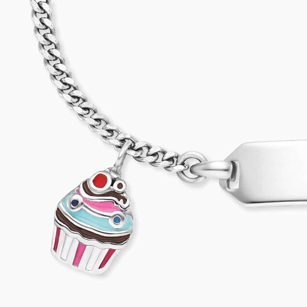 Engelsrufer children's bracelet girls silver with engraving plate and muffin symbol