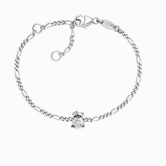 Armband Teddy Silber mit Rosenquarz