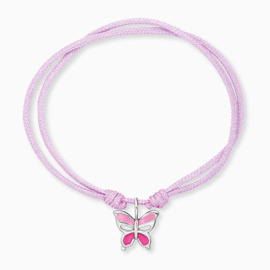 Engelsrufer girls children's bracelet pink nylon with pink butterfly