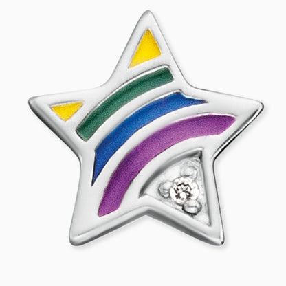 Engelsrufer children's earrings silver star rainbow with zirconia