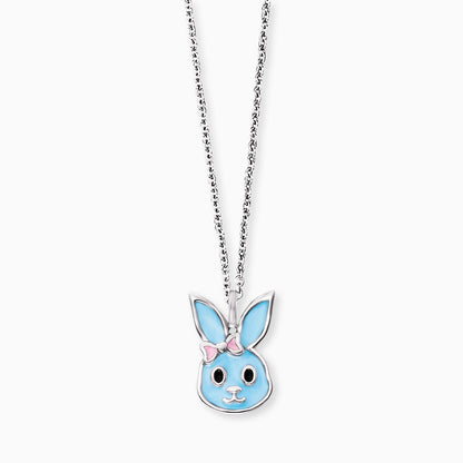 Engelsrufer girls' children's necklace silver with blue rabbit pendant