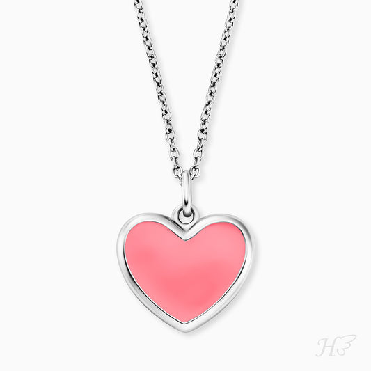 Engelsrufer necklace girl with enamel heart pendant in pink