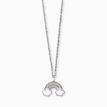 Engelsrufer Mädchen-Kinderkette Silber mit Regenbogen multicolor