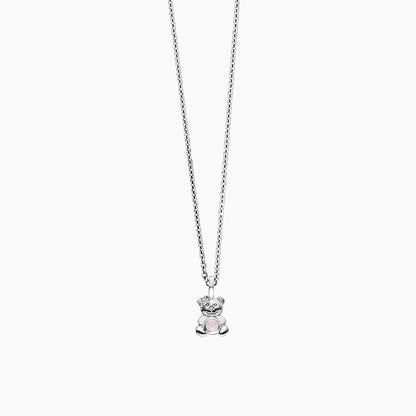 Engelsrufer children's necklace Teddy silver with rose quartz