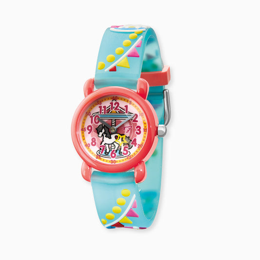 Herzengel Kinderuhr mit karussellmotiv in Multicolor