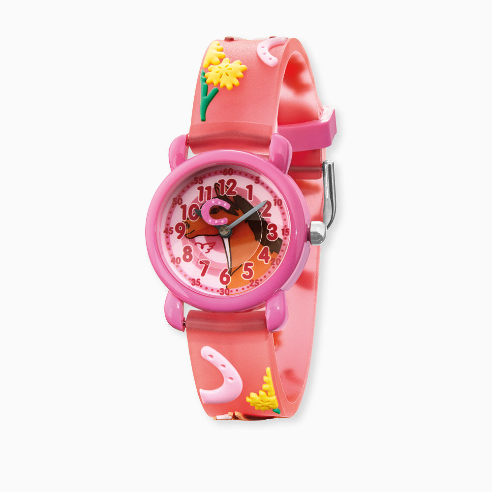 Herzengel Kinderuhr mit pferdmotiv in Multicolor